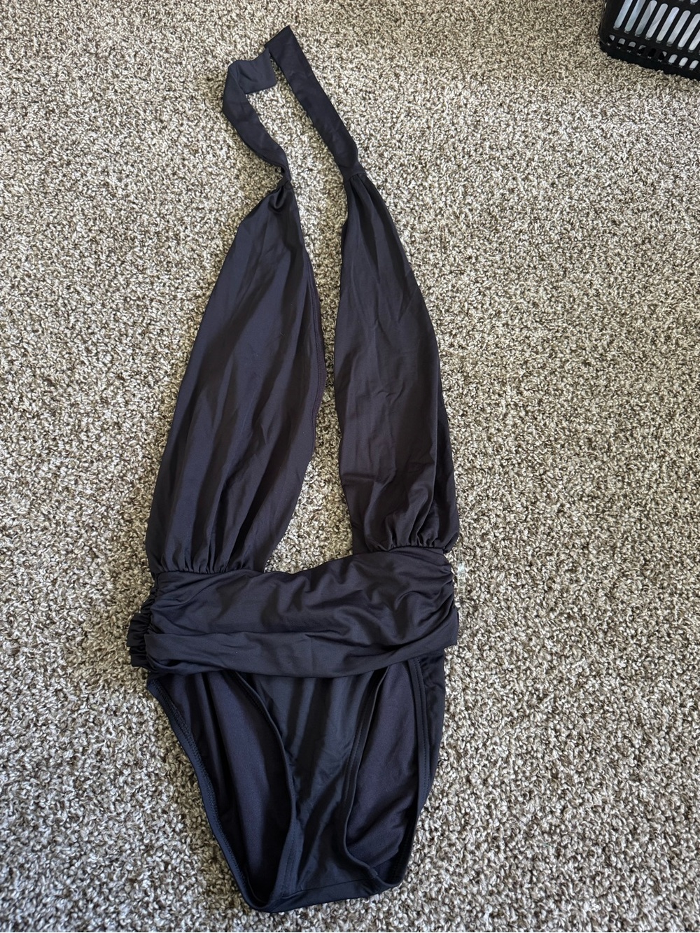 Vince Camuto Black One-Piece Halter Swimsuit